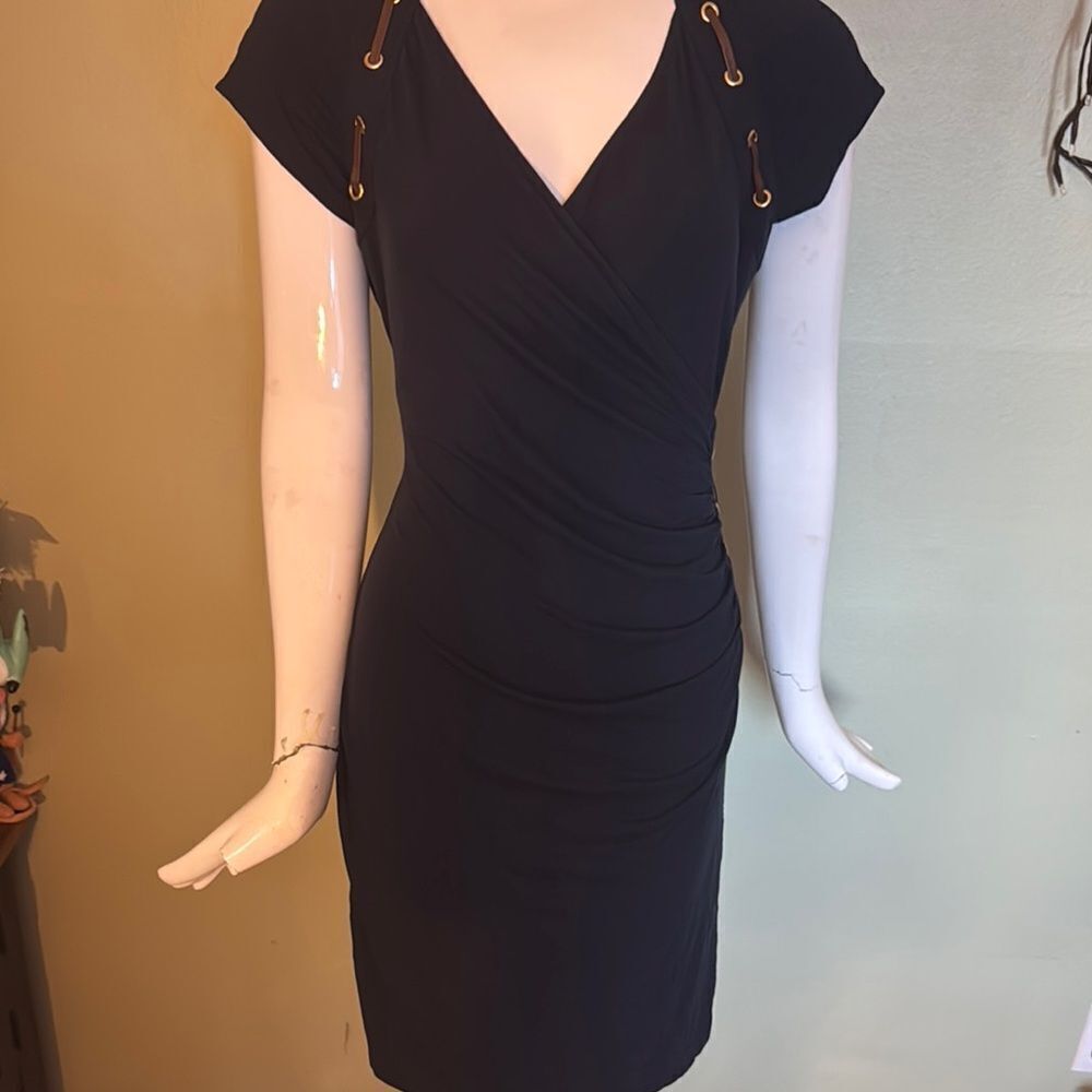 Carmen Marc Valvo Navy  Wrap Dress